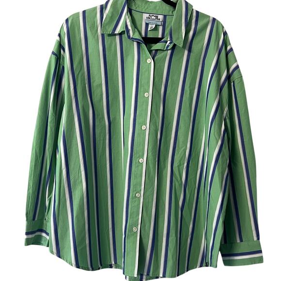 Future Collective with Reese Blutstein Women's Striped Button Down - Large - NWT - Picture 1 of 9